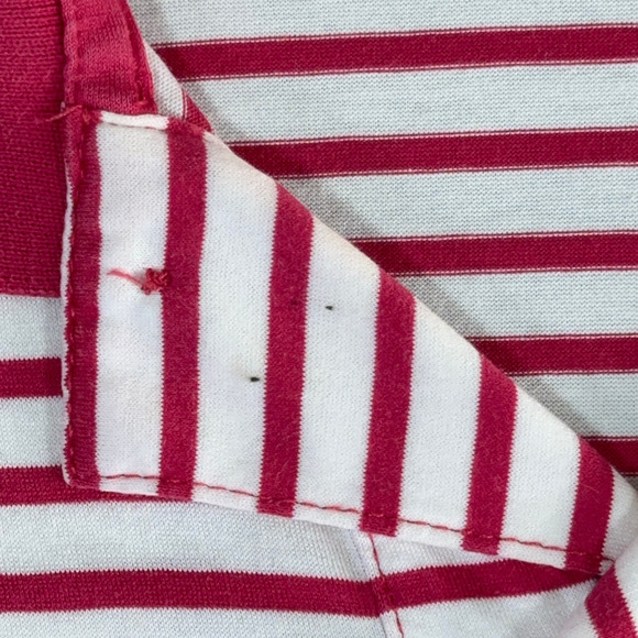 Vintage Ralph Lauren Polo Shirt Adult MEDIUM Pink White Stripe Small Pony 90s - Picture 8 of 9